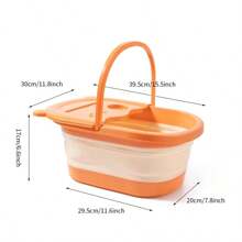 1 pieza Bañera de masaje plegable para pies, minimalista para adultos en dormitorio con asa, cubo para remojar los pies con tapa, bañera profunda para pies, palangana para lavar los pies, decoración de otoño para el baño del hogar