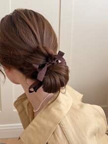 2 piezas Scrunchies de malla con lazo, banda elástica para cola de caballo elegante, accesorios para el cabello de alta elasticidad para la primavera