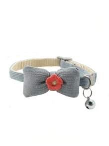 全新可爱卡通印花宠物项圈，可调节狗/猫项圈，带铃铛、颈环