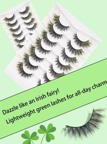 7Pairs Colorful Cat Eye Natural Look False Eyelashes - Colorful Cartoon Style Eyelashes With Wing Ends, D Curl 6-17mm, Soft & Comfortable For Everyday & Party Use, DIY Time-Saving, Easy To Apply & Reusable, Great Gift Idea, Handmade