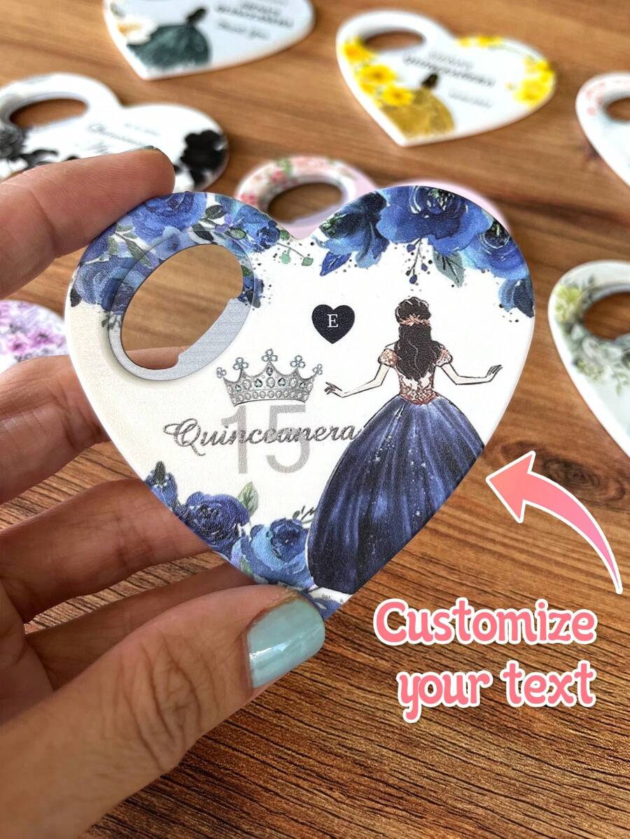 Personalisiertes Geschenk, magnetischer Flaschenöffner, 15-18 Jahre Geburtstagsparty Geschenk, Prinzessin Stil Design, Mädchen Party, multifunktional, schimmelresistent, sehr dekorativ, exquisit, modisch, hochwertig, modern, retro, individualisiert, einzigartig, personalisiert, ideales Geschenk für sie, Freund, Freundin, Vater, Mutter, Familie, Freunde, Sohn, Tochter, Kinder, Jahrestag, Geburtstag, Geschenk für Vater, gemütliche Atmosphäre, Zuhause, individualisierter Flaschenöffner und Zubehör - Verschiedenfarbig - Übersicht 1
