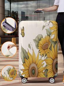 植物和花卉图案行李箱盖 18-32 英寸灵活行李箱盖，适用于 18-32 英寸行李箱盖防刮保护器行李箱保护器行李箱盖保护罩防尘罩行李箱防尘罩旅行配件返校、学校用品、返校书包、学校配件、学校用品 - 彩色 - 查看 42