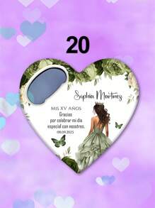 1pc/Bulk Customized 15th Birthday Party Favor, Princess Rose Heart-Shaped Bottle Opener, Sweet 15th Birthday Fridge Magnet, 15th Birthday Party Guest Gift Souvenir, Suitable For 15 Year Old Girls - Multicolor - View 44