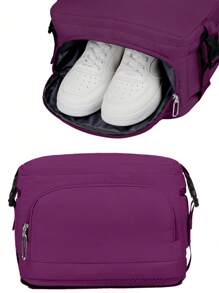 1 pieza Mochila de viaje ligera de gran capacidad, bolso de trabajo para mujer, portátil con diseño de correa para equipaje. Mochila de estilo universitario con compartimento para zapatos. B - Amarillo - Ver 13