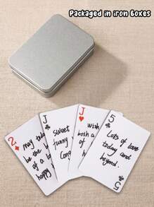 1pc Customized Wedding Photo Poker Card, Personalized Customize Couple Poker Card, Customized Photos And Text, One Set Of Card Wedding Message Book, With Iron Box Customized Poker Card, Blank Card, Wedding Signature Book, Portable Souvenir, Personalized Poker Card Set, With Image,Graphic Print - Multicolor - View 8