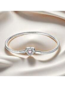 Exquisite Original DIY Accessories Sterling Silver Heart Stone Snake Bone Basic Chain