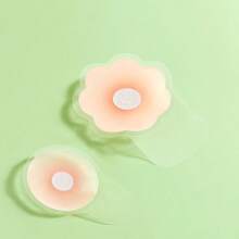 1 Pair Reusable Silicone Floral Nipple Covers, Sticky Breast Petals For Backless, Strapless Bras, Wedding Dresses, Workouts, Fits All Bust Sizes