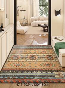 1 Piece Of Orange Living Room Large Rugs, Bohemian Style 1100g/㎡ Low Plush Material, Thickness 5mm, Soft And Comfortable Touch, Easy To Maintain Waterproof And Stain Resistant, Anti Slip Backing, Machine Washable,Area Rugs Living Room, Rugs For Bed Room,Rugs Living Room, Carpet For Living Room, Kitchen Mat,Dining,Room,Bathroom Rug, Office,Bedroom Decor,Home Decor, Room Decoration And Door Mat.