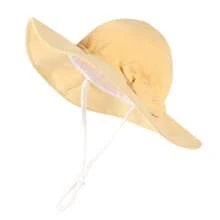 Sombrero de sol con decoración de lazo ajustable, adecuado para niños pequeños, niños, bebés y niñas - Gorro de lavabo ala grande con lazo en color liso - Ver 15