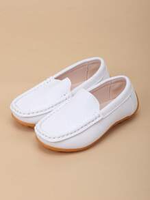 Kids' Simple Casual Flat Loafers, Fashion New Style For Early Spring - White - View 3