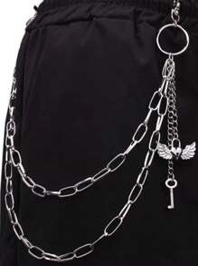 1 件女士链式腰带腰链配饰，朋克链街头时尚