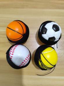 1 Pack Rubber Bounce Ball With Wrist Strap (Soccer/Basketball/Baseball/Tennis) - A Wrist Elastic Ball Strap Rope/Without Rope Fitness Ball Swing Ball Wrist Strength Ball Hand Eye Coordination Exercise Toy Outdoor Sports Toy, Stress Relieving Toys, And Flexible, Indoor Toys, Holiday Gifts, Elderly Fitness Toys, Hand-Eye Coordination Training, Wrist Strengthening, Outdoor Sports & Fitness For People - Multicolor - View 11