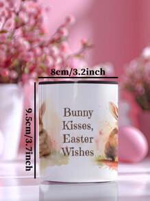 1pc 11oz Custom Easter Mugs, Coffee Mugs With Customized Text, And Mugs Customized With Rabbit Shapes. They Can Be Used As Gifts And Are Unique Presents For Family Members - Style 6 - View 2