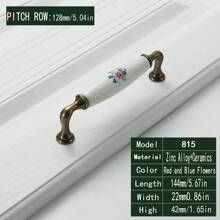 1 件陶瓷 + 锌合金橱柜门抽屉拉手，复古欧式风格多种设计抽屉拉手，适用于儿童房、厨柜、衣柜、柜门、梳妆台、美式家具