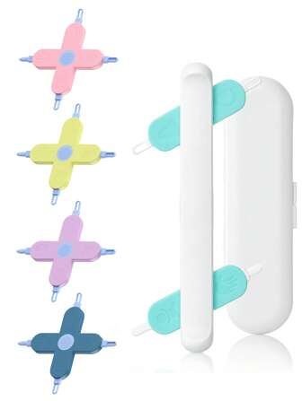 1pc 4-in-1 babyverzorgingsgadget, kruisvormige babyneuspeuterlepel + oorpeuterlepel + nagelreinigingstool voor neusreiniging, geschikt voor dagelijks gebruik en gemakkelijk mee te nemen