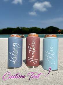 1pc 12oz Customized Stainless Slim Can Cooler, Customizable With Your Name,For Fathers Dad Gift,Wedding Bridesmaid Gift And For Camping Equipment,Sports Outdoor Water Cup,Party Gifts, ,Bridal Gift, Bachelorette Party Cup, Vinyl Decal, Easter Mother's Day Gift, Bachelorette Party Favors, Girls Trip Cups - Cooler - View 13