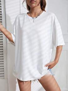 Women's T-Shirt Men's T-Shirt Printed Shirt 1898 Brooklyn Large Woman Summer Oversized T-Shirt - trắng/bb hồng - Xem 2