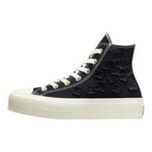 Tenis Converse De Bota LIFT FLOWERS Negros Para Mujer - Negro - Ver 3