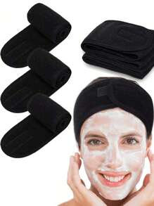 1/3 件可调节女士 Spa 面部头带、淋浴和化妆头带适用于洗脸、柔软毛巾和发饰家居浴室装饰秋季装饰返校 - 彩色 - 查看 10