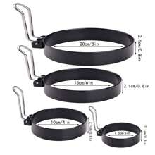 Juego de 4/5 piezas de moldes de anillo para huevos de tamaño grande, molde de cocción de huevos DIY, molde creativo, molde de anillo de huevo de acero inoxidable, utensilio de cocina, adecuado para diversas necesidades de la cocina