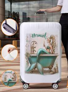 1pc Cartoon Portrait Print Luggage Cover, Fits 18-32 Inch Suitcases. Stretchable, Scratch-Proof & Dustproof, Stylish Decoration For Luggage. - Multicolor - View 10