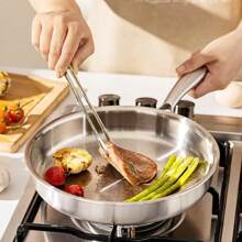 3-Ply Stainless Steel Frying Pan With Lid, Suitable For All Stovetops Up To 600°F, Fast And Even Heating, Compatible With Induction Cooktop, Oven , Dishwasher