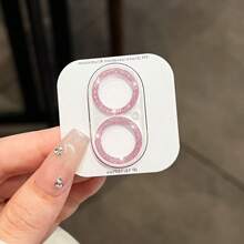 2 件闪光手机相机保护膜，镜头贴纸带闪光镜头膜 3D 闪光全相机镜头保护，兼容 16/16Pro/16Promax、15/15Pro/15Promax/、iPhone14/14Plus/14Pro/14ProMax、iPhone13/13Pro/13ProMax、iPhone12/12Pro/12ProMax、iPhone11（1 * 银色 + 1 * 粉色）生日、家人、朋友的礼物闪亮水晶、镜头保护膜、手机配件防水防震防摔防摔防刮防指纹全覆盖 - 彩色 - 查看 3