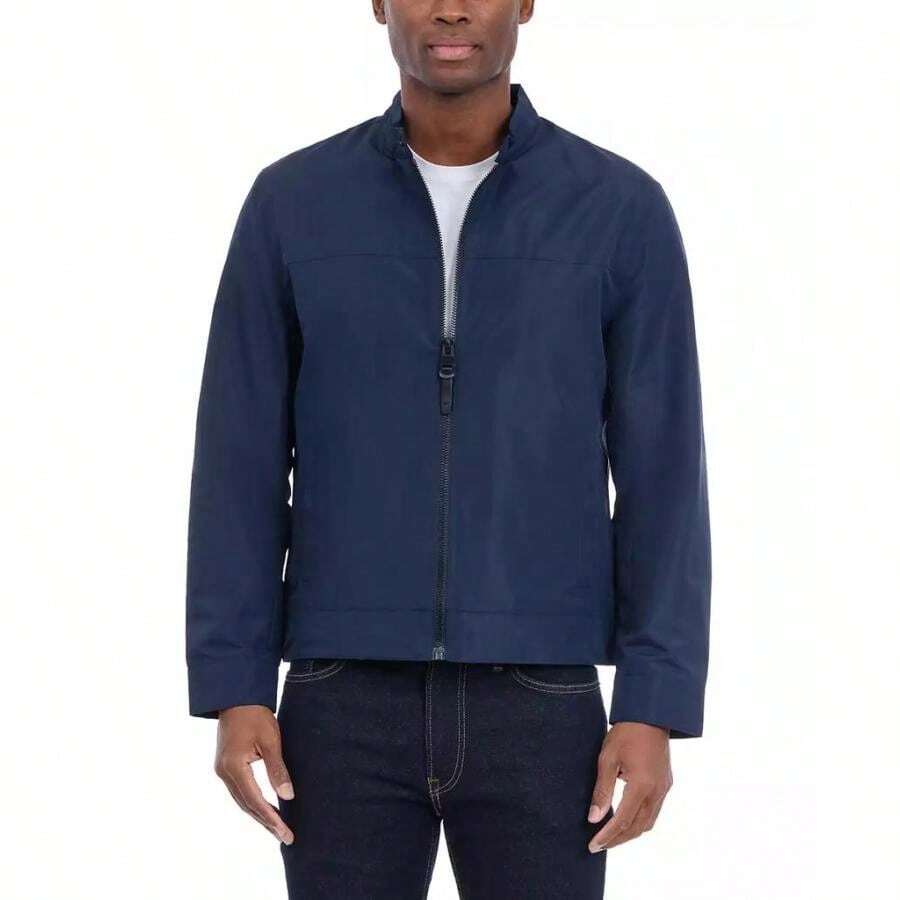 Michael Kors Men's Lightweight Moto Jacket |  | Men Sports Jackets - 藏蓝色 - 查看 1