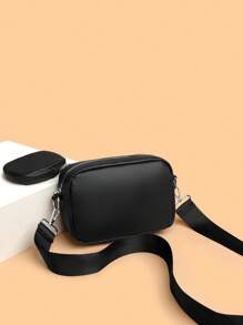 Men's Diagonal Shoulder Bag Two Pieces Mini Shoulder Small Bag Coin Wallet Men's Crossbody Bag Mobile Phone Bag