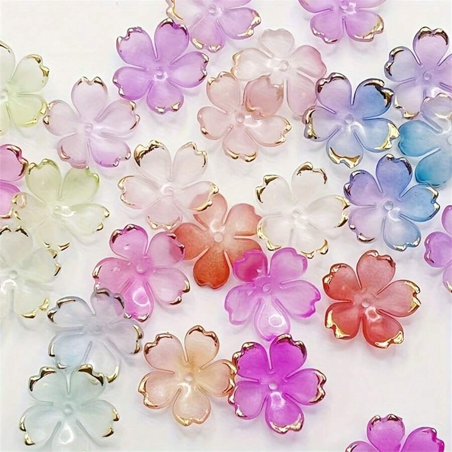 50 件优质金箔珠，非常适合 DIY 珠宝制作 - 非常适合手链、项链、手机吊饰和手提包配件 - 彩色 - 查看 1