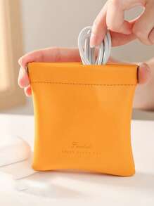 Mini Coin Purse, Portable Data Cable Storage Bag With Auto-Lock Zipper, Lightweight, Washable, Multi-Purpose Small Items Organizer For Coins, Keys, Cards, Lipsticks And Cosmetics