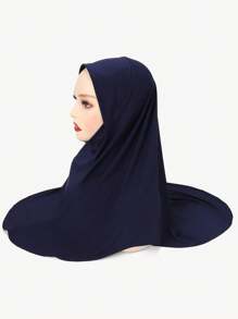 قطعة واحدة وشاح إسلامي محجبة لون سادة للنساء ، أوشحة طويلة لفة الرأس حجاب - متعدد الألوان - مشاهدة 16