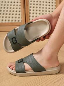 Sandales à enfiler pour hommes, semelle épaisse antidérapante, glissades décontractées pour la conduite, le travail et la plage