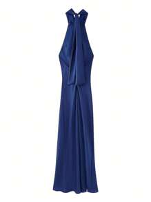 Silk-Like Halter Neck Dress DS00989CC