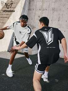 veidoorn 1 件男士运动 T 恤 - 透气涤纶，圆领，短袖，适合篮球和运动 - 夏季休闲装 [Q2005]