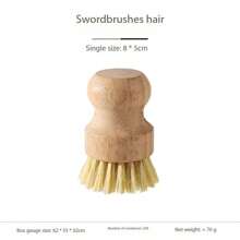 1 pieza Estropajo de madera natural, cepillo de limpieza de fibra de sisal para utensilios de cocina, ollas, sartenes y vajilla