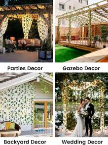 1pc/12pcs Artificial Ivy Vines With Fairy Lights, Suitable For Room Decor, Curtain Decor, Wall, Bedroom, Wedding, Birthday Party Decoration Gifts Graduation,Fake Plants