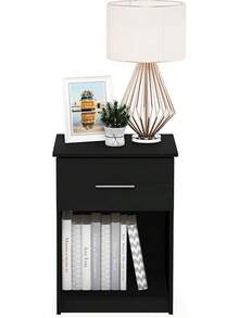 Sleek Black Oak & Americano Modern Nightstand Set – 2-Pack For Stylish Bedroom & Dorm Storage-4032 - American - View 6