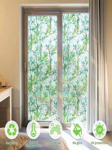 窗户隐私膜彩色玻璃窗膜 3D 装饰窗贴，防晒静电可移除玻璃门膜，家居装饰窗罩非粘性