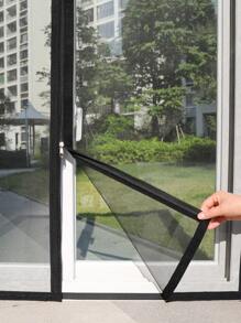 1-Pack Black, White & Gray Tricolor Window Screen, Rectangular Self-Adhesive Mesh With Zipper For Dustproof, Invisible Mosquito & Insect Protection, Perfect For Summer Home Use - Black - View 4