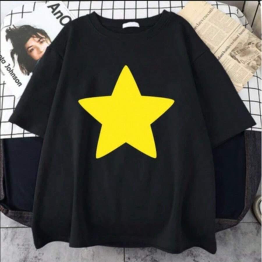 Steven Star Unisex T-Shirt - 黑色 - 查看 1