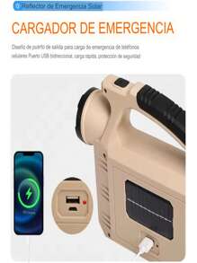 Lámpara Portátil Recargable De Luz Fuerte D Houseout 3004 - Beis - Ver 3