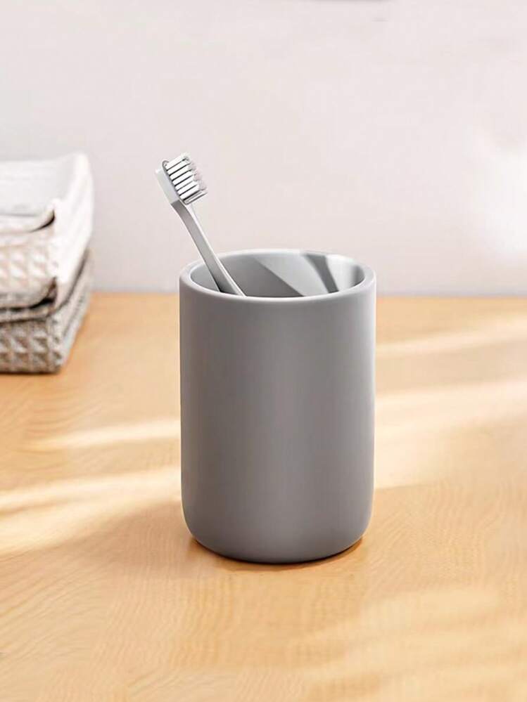 1 pieza Vaso de plástico para cepillo de dientes para el hogar, vaso de enjuague de unicolor simple, vaso portacepillos de dientes, vaso de baño de gran capacidad, decoración de baño para el hogar, decoración de otoño, de vuelta a la escuela - Multicolor - Añade 13