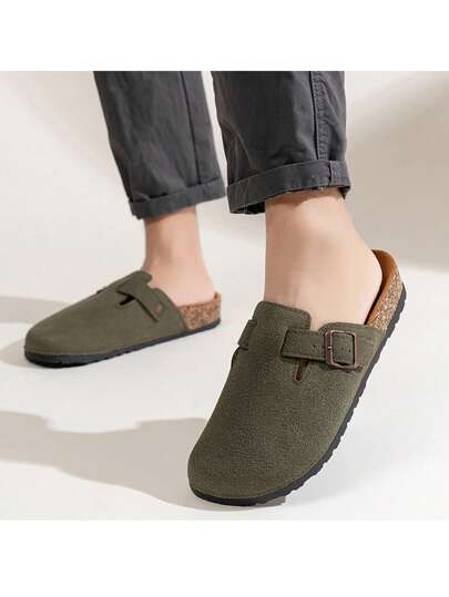 Unisex Slip-On Slippers With Fluffy Toe Cover, Soft Bottom Fishing Shoes, Outdoor Thick Sole Slides