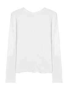 2025 Spring & Summer New Women's Design-Driven Niche Lightweight Sheer Pullover Cropped Tops, White Long Sleeve T-Shirt