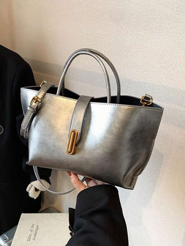 Fashionable Vintage Bucket Bag For Women, High Quality Tote Bag With Detachable Strap, Suitable For Work Commute Shopping Travel