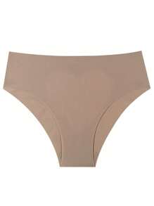 3 件装浅色无缝冰丝心形设计女士内裤，性感心形冰丝内裤，腰部修身隐形三角内裤