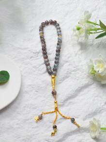 1pc Floral Pattern Glass Prayer Beads, 33pcs Beads, Prayer , 10mm Beads, 5 Color Handheld Misbaha - Multicolor - View 13