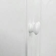 Stylish And Functional 4-Door Intaglio Storage Cabinet With Pine Legs, Solid Wood Pulls And MDF, For Living Room Bedroom,And Kitchen,White   WL