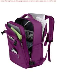 1 pieza Mochila de viaje ligera de gran capacidad, bolso de trabajo para mujer, portátil con diseño de correa para equipaje. Mochila de estilo universitario con compartimento para zapatos. B - Amarillo - Ver 11